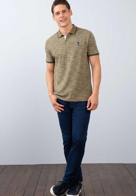 Erkek Haki Polo Yaka T-Shirt - 50205919014