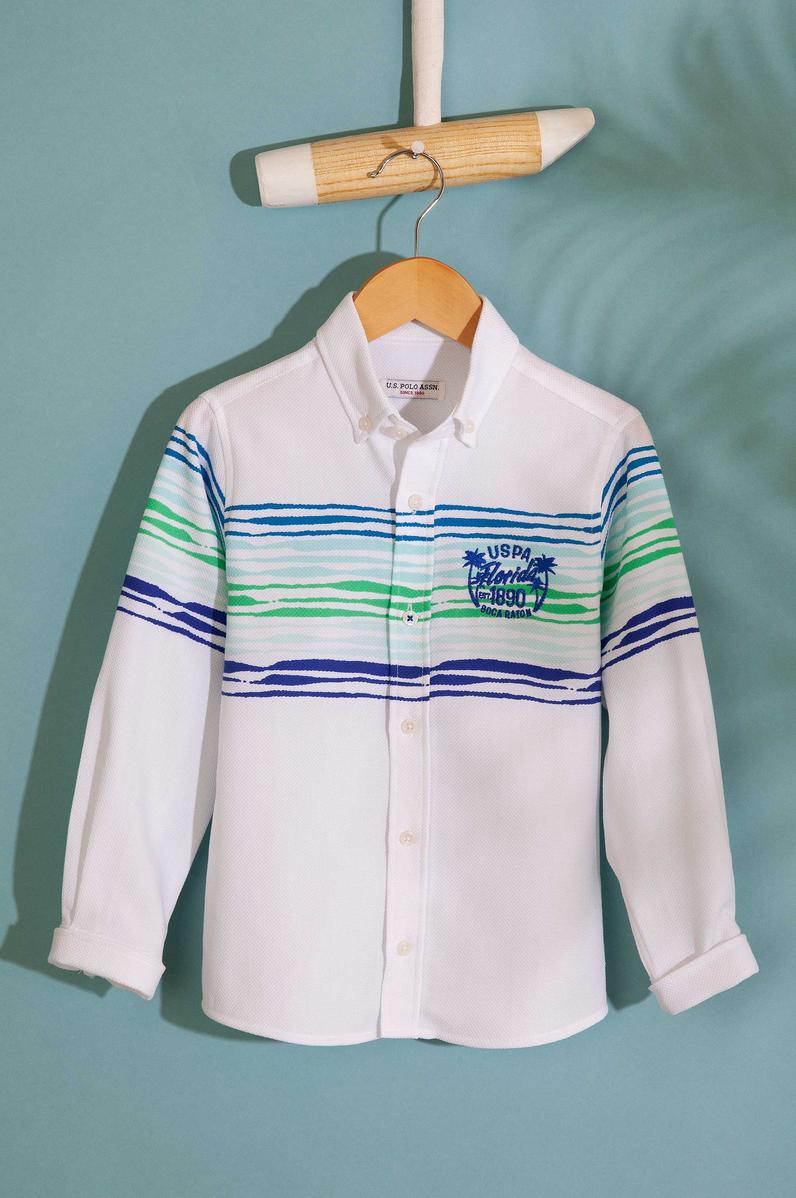 Erkek Çocuk Mavi Gömlek Uzunkol