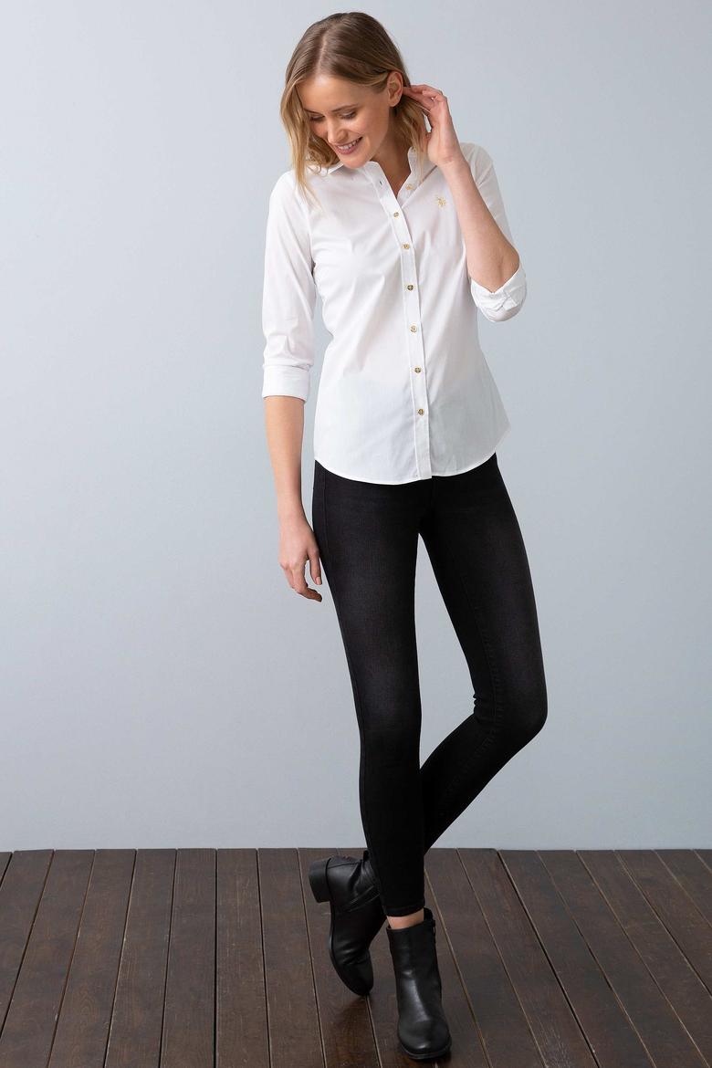 Beyaz Gömlek Uzunkol Basic - 50192577018