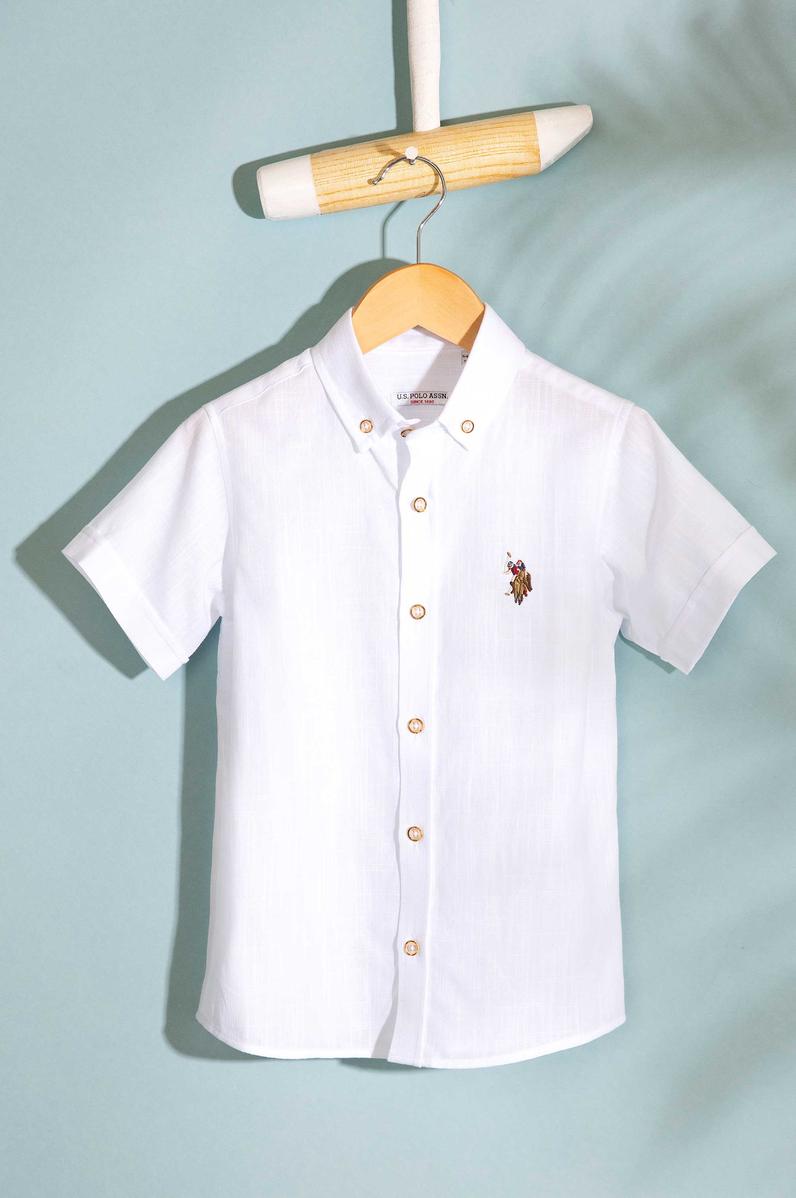 Erkek Çocuk Beyaz Gömlek Kısakol