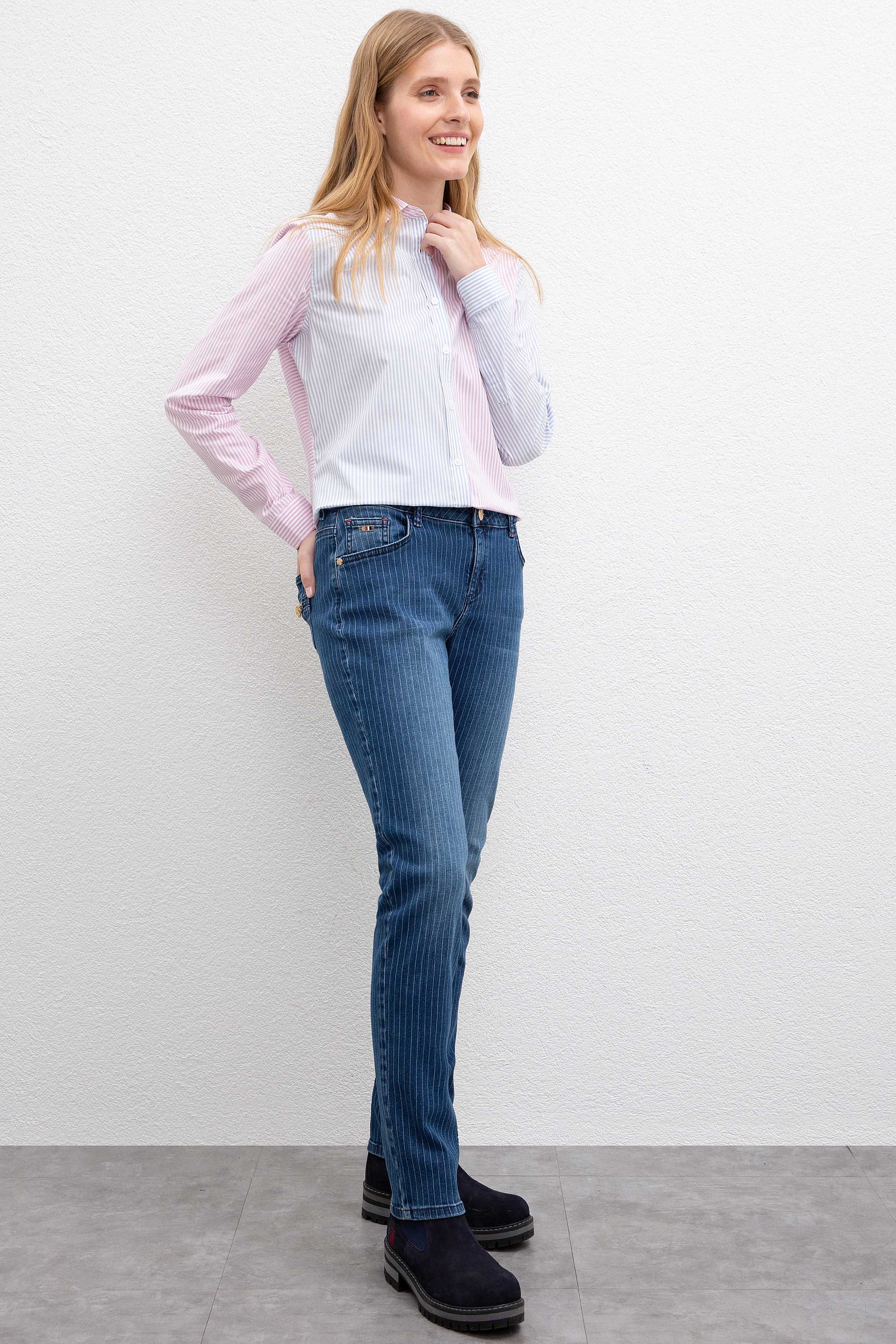 Kadın Mavi Denim Pantolon