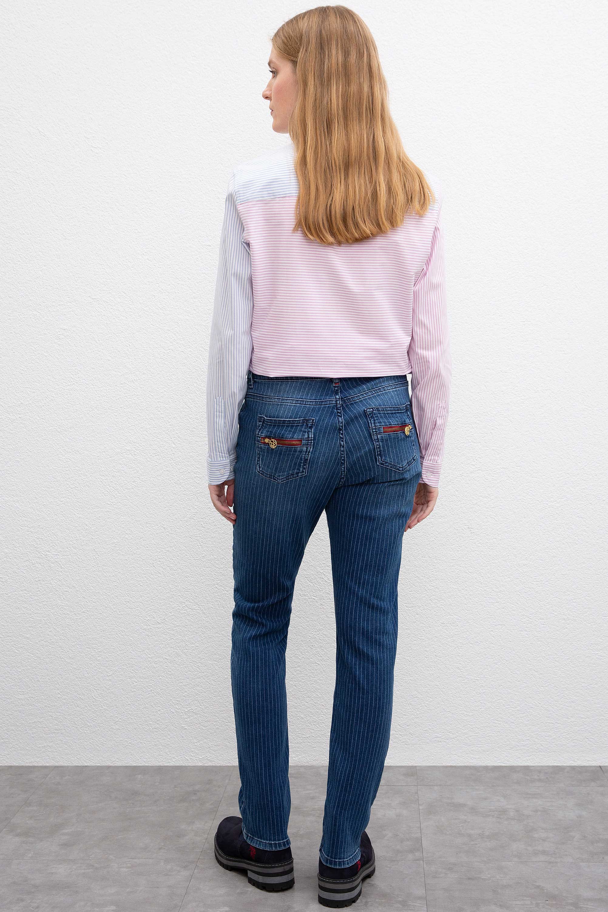Kadın Mavi Denim Pantolon - Image 3