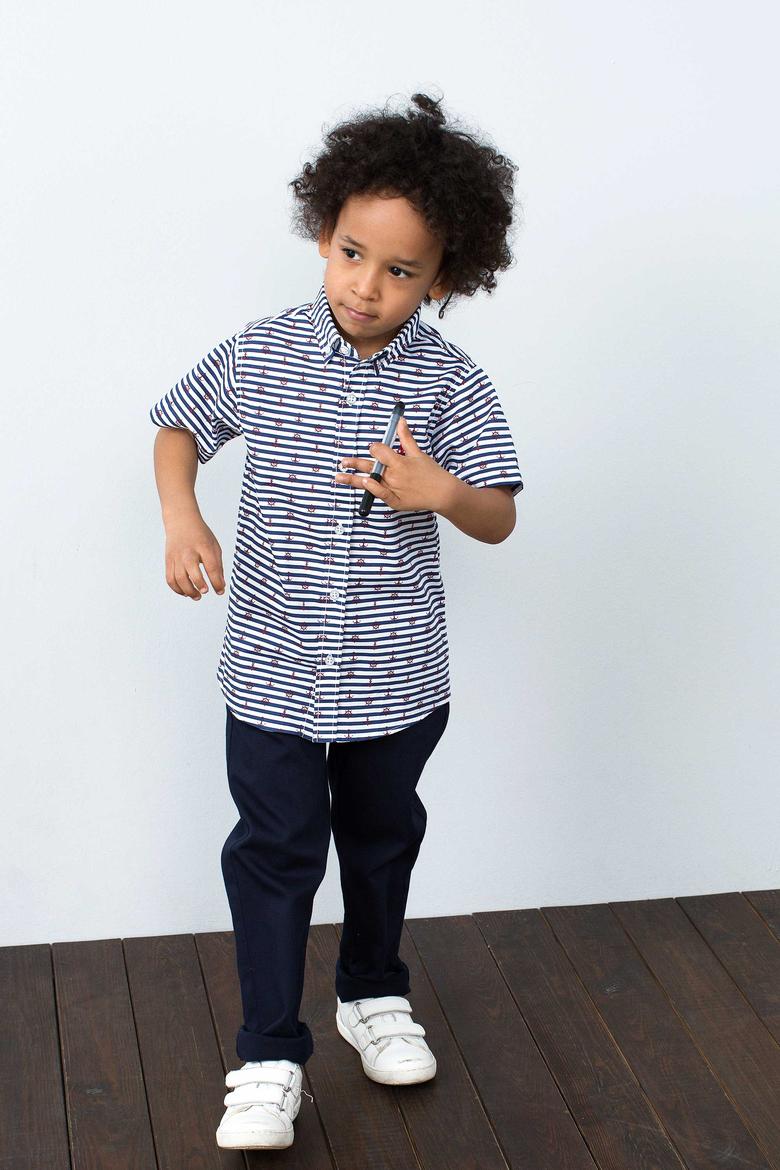 Lacivert Gömlek Kısakol