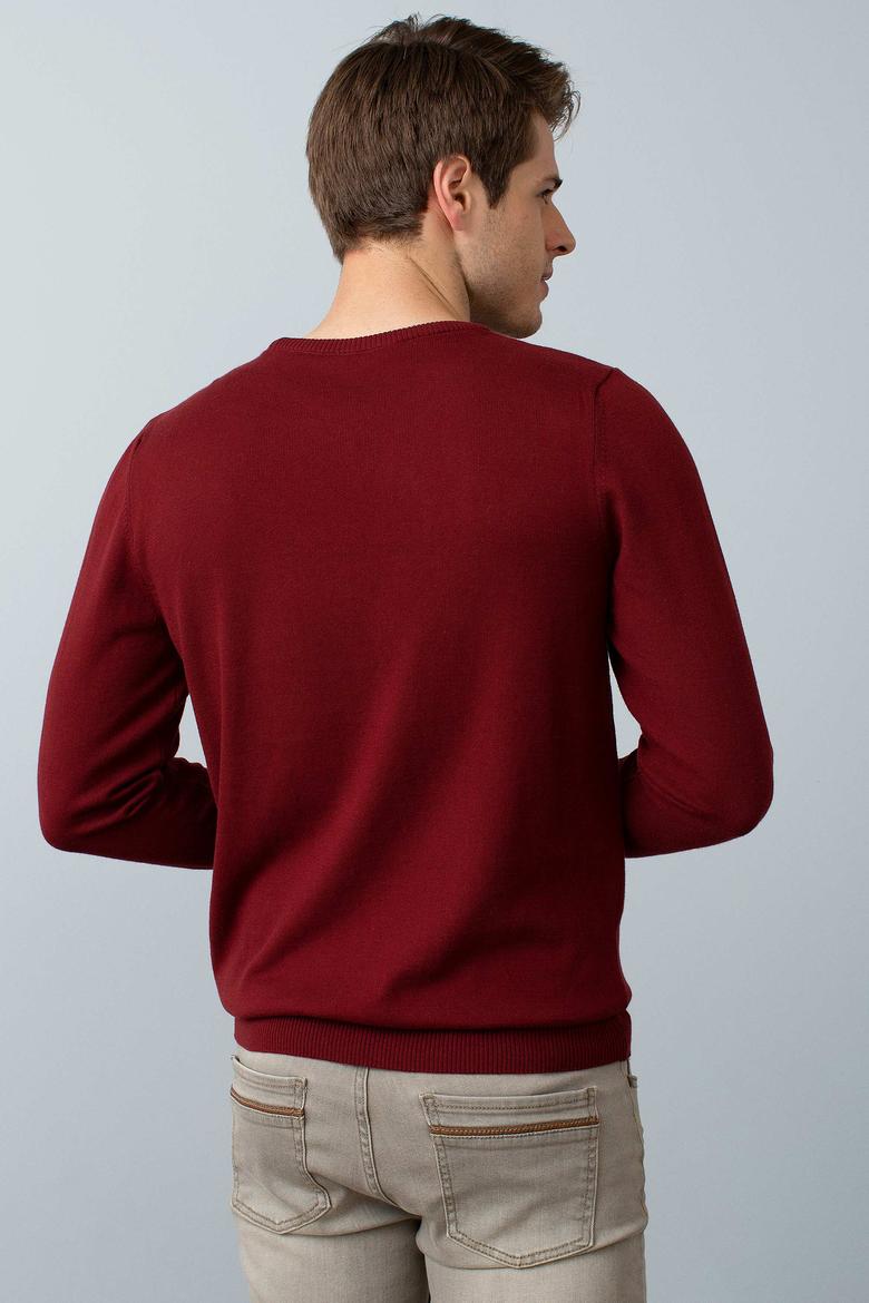 Erkek Bordo Basic Kazak - 50192668087