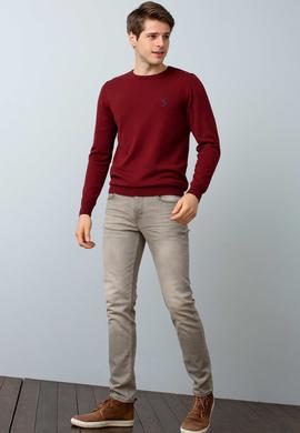 Erkek Bordo Basic Kazak - 50192668087