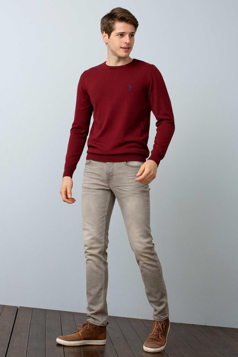 Erkek Bordo Basic Kazak - 50192668087