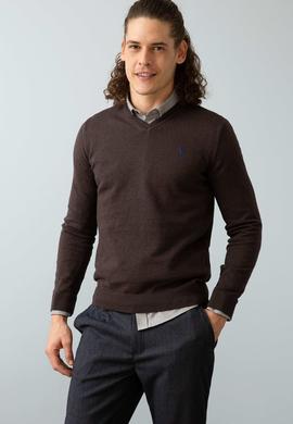 Erkek Kahverengi Triko Kazak Basic - 50192670084