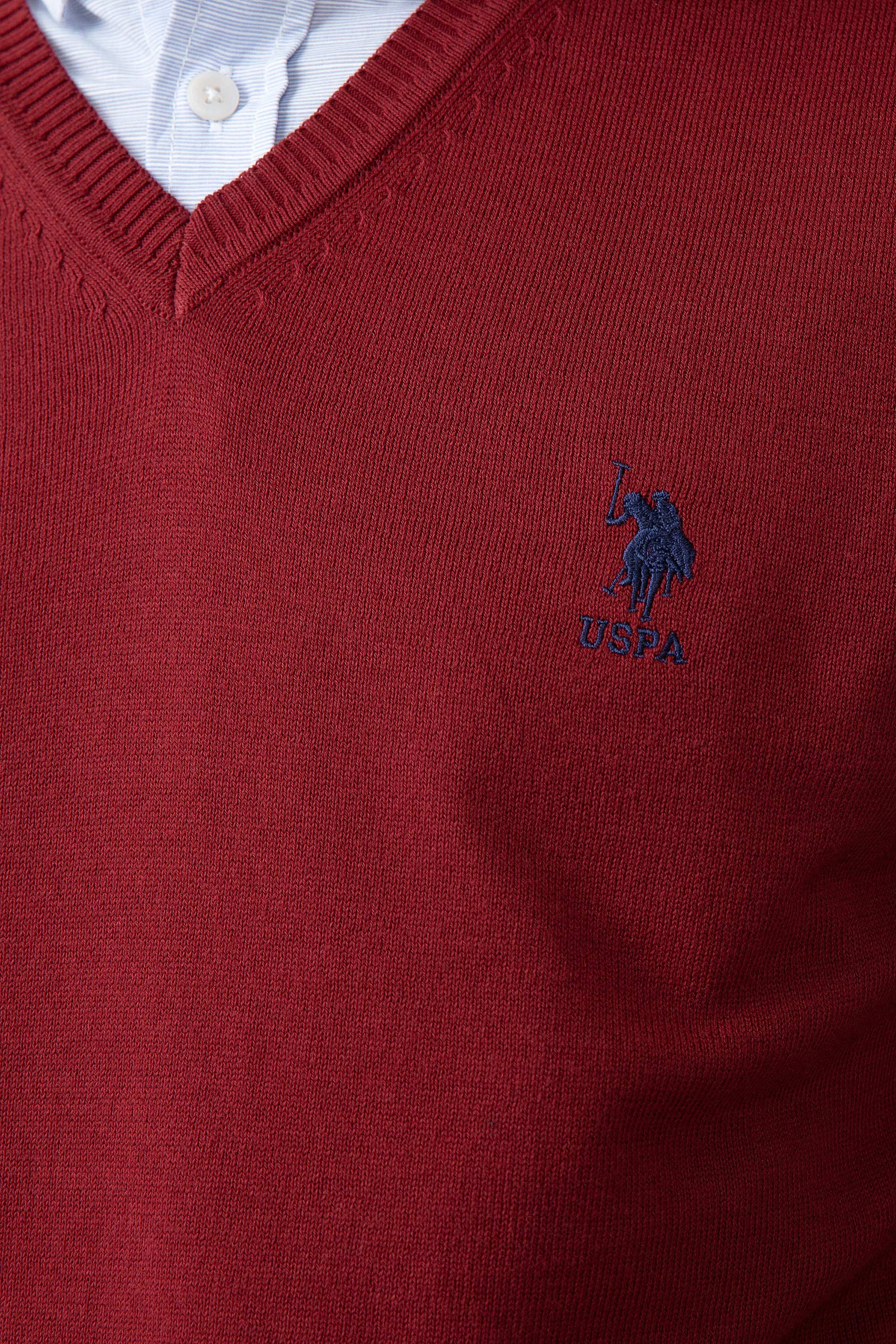 Erkek Kırmızı Triko Kazak Basic - Image 4