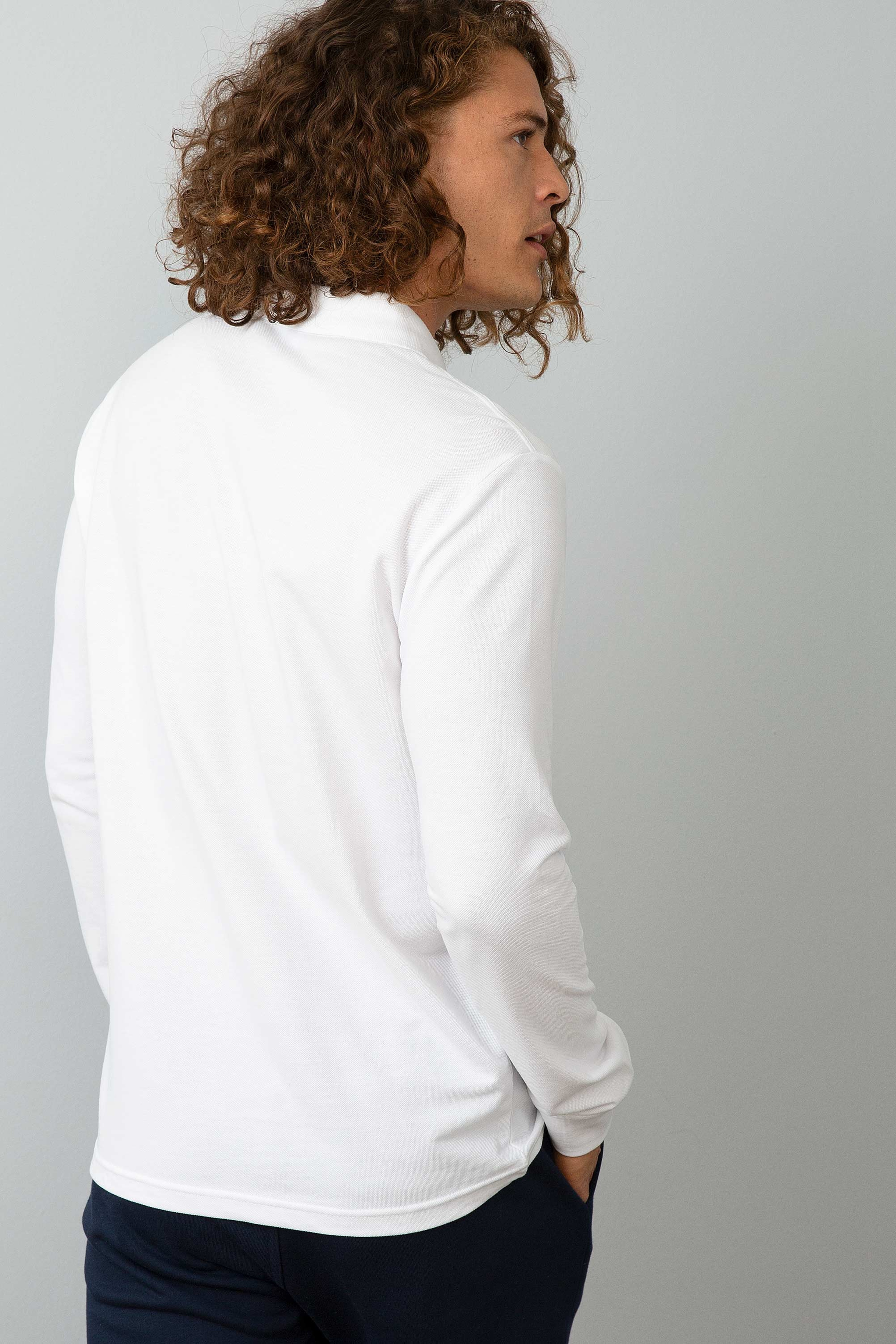 Erkek Beyaz Basic Sweatshirt - Image 3