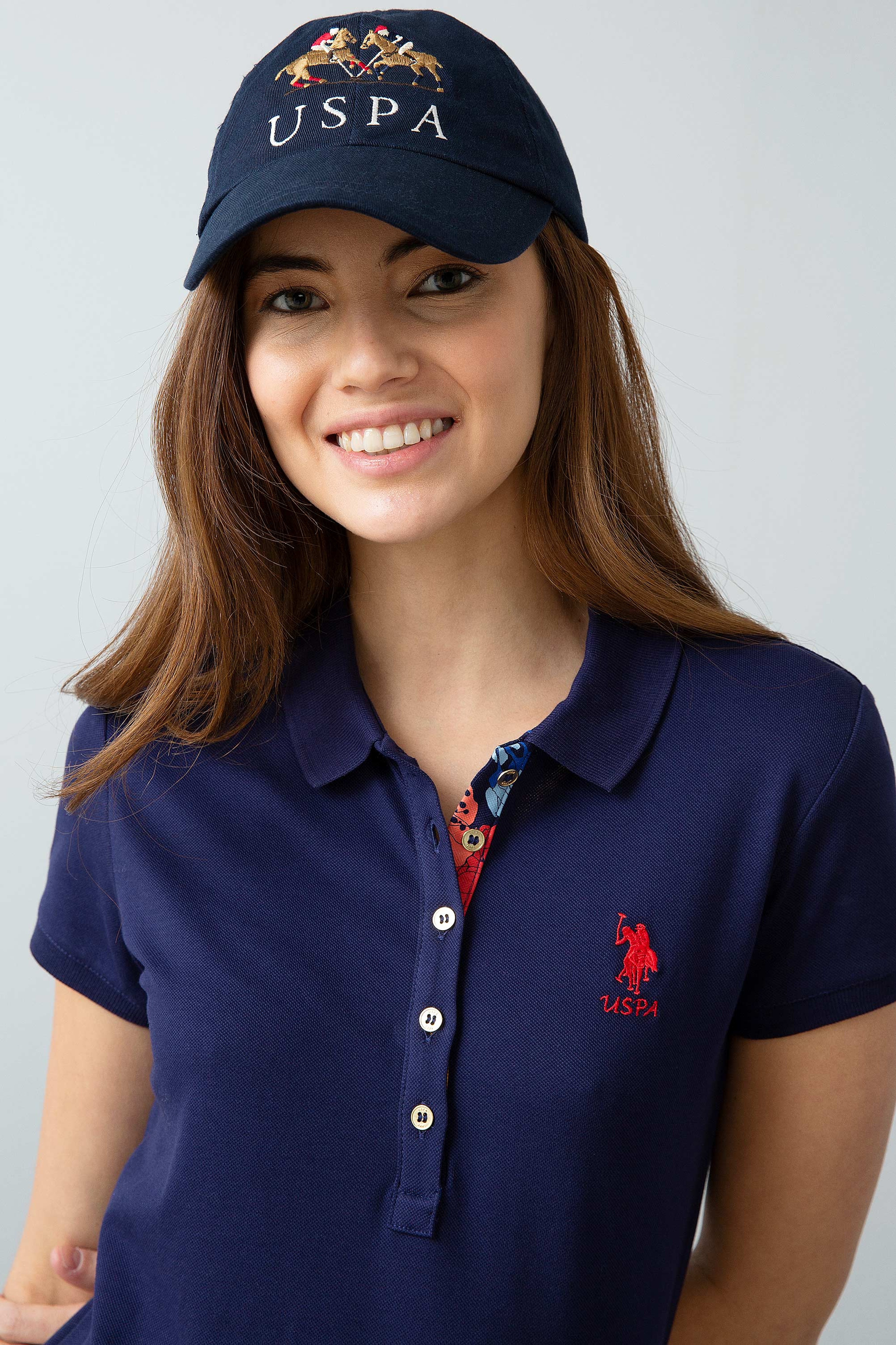 Kadın Lacivert Polo Yaka T-Shirt Basic - Image 3