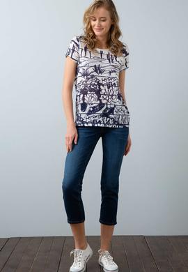 Kadın Lacivert Bisiklet Yaka T-Shirt - 50202091009