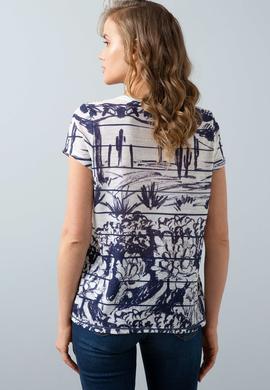 Kadın Lacivert Bisiklet Yaka T-Shirt - 50202091009