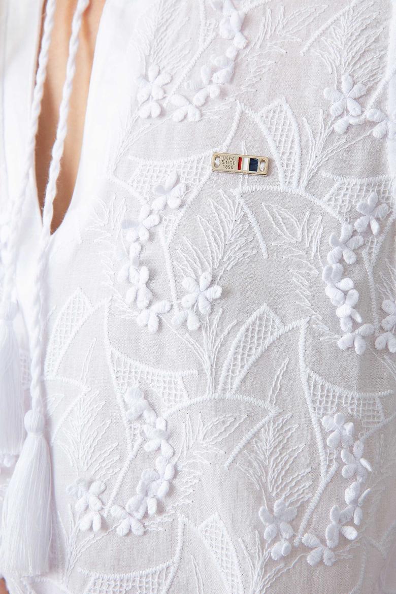 Kadın Beyaz V - Yaka Kolsuz Tişört - 50202062001