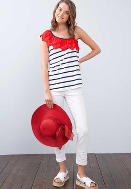 Kadın Lacivert Fashion Yaka T-Shirt - 50202145002