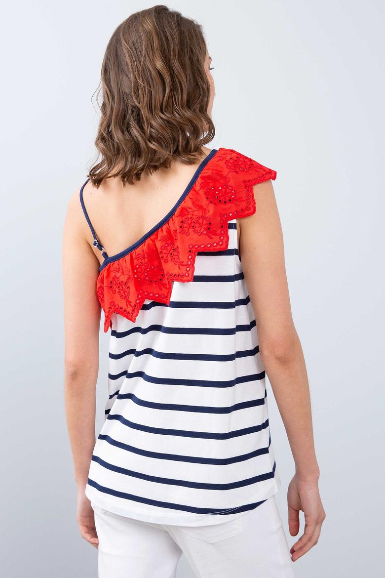 Kadın Lacivert Fashion Yaka T-Shirt - 50202145002