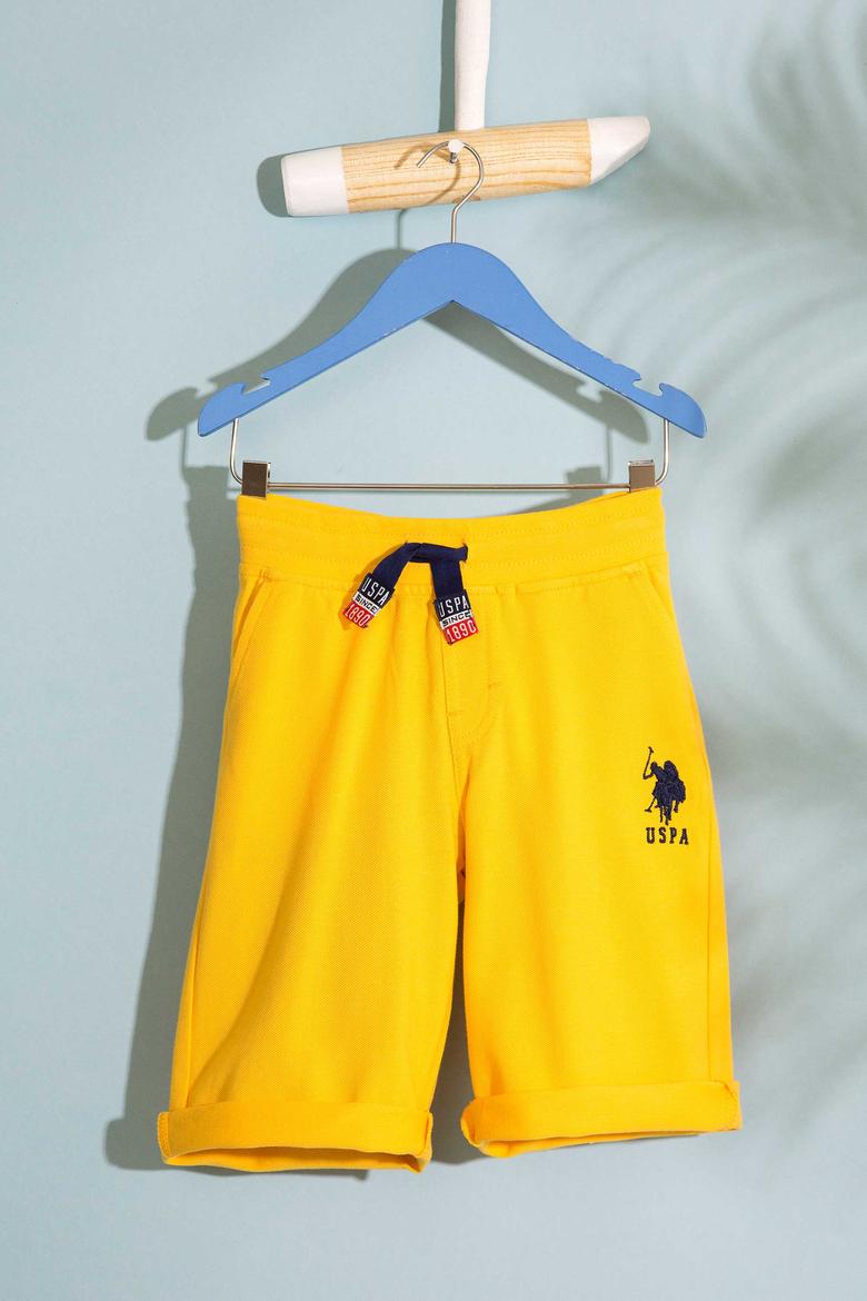 Sarı Örme Şort