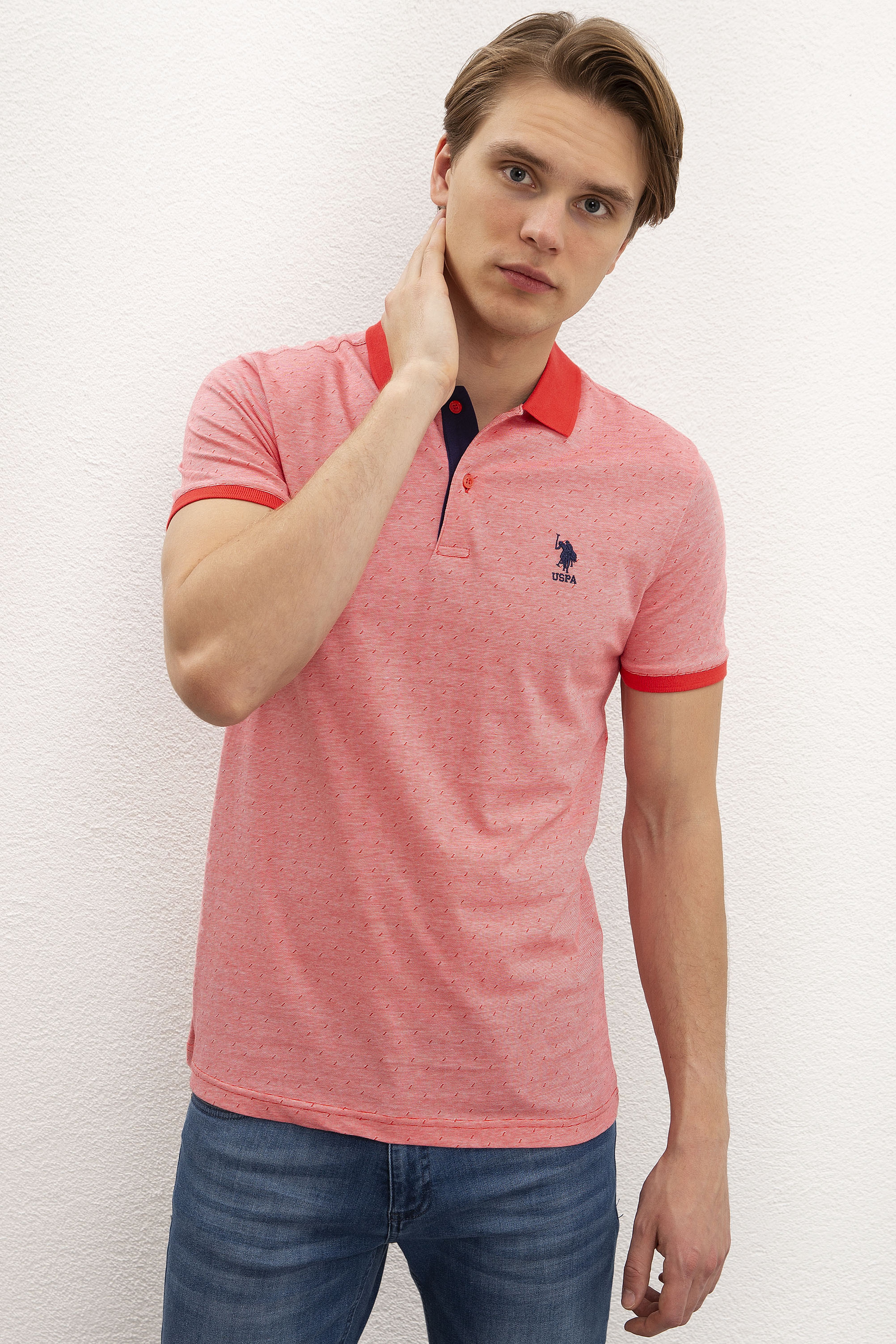 Erkek Nar Çiçeği Polo Yaka T-Shirt - Image 1