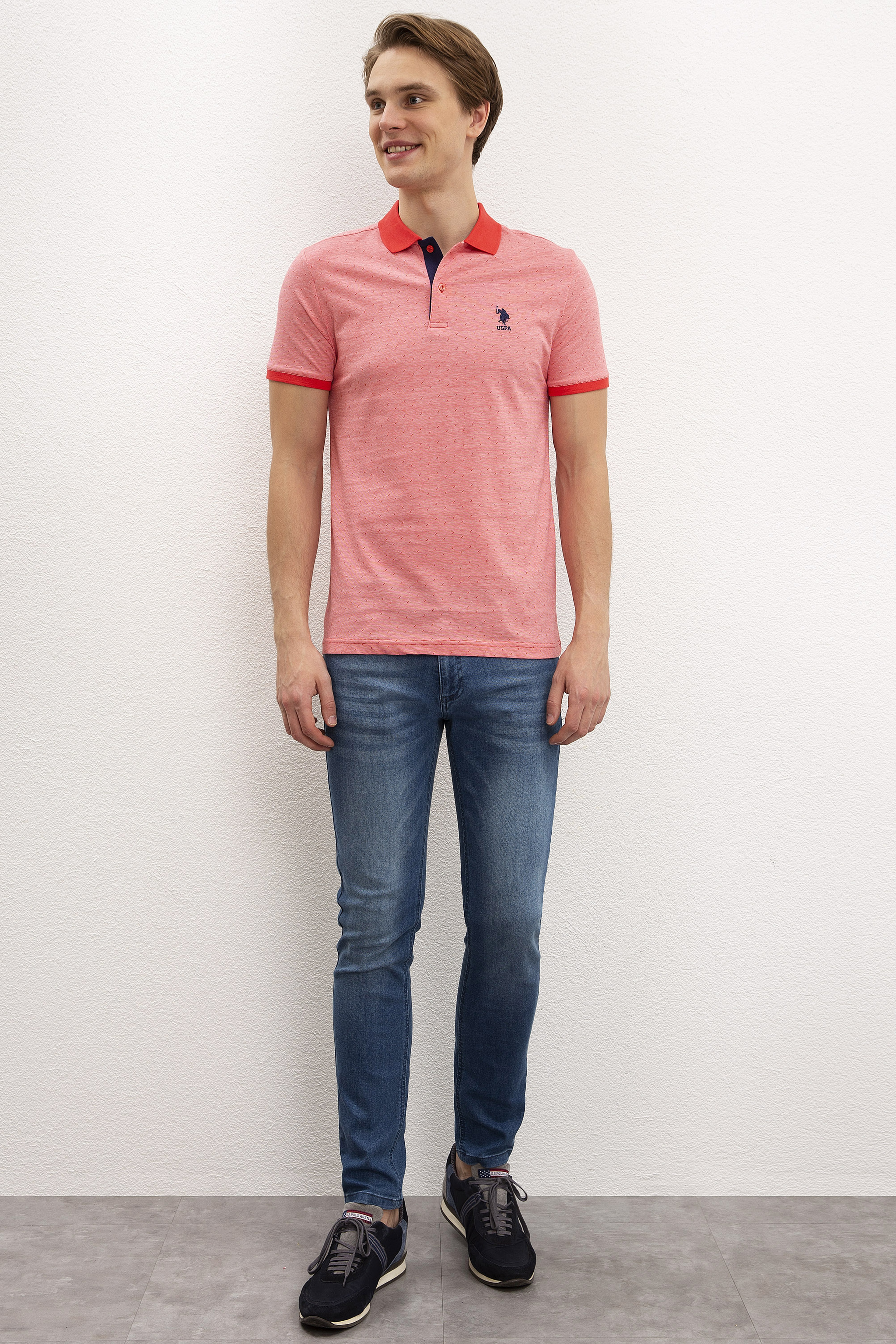 Erkek Nar Çiçeği Polo Yaka T-Shirt - Image 5