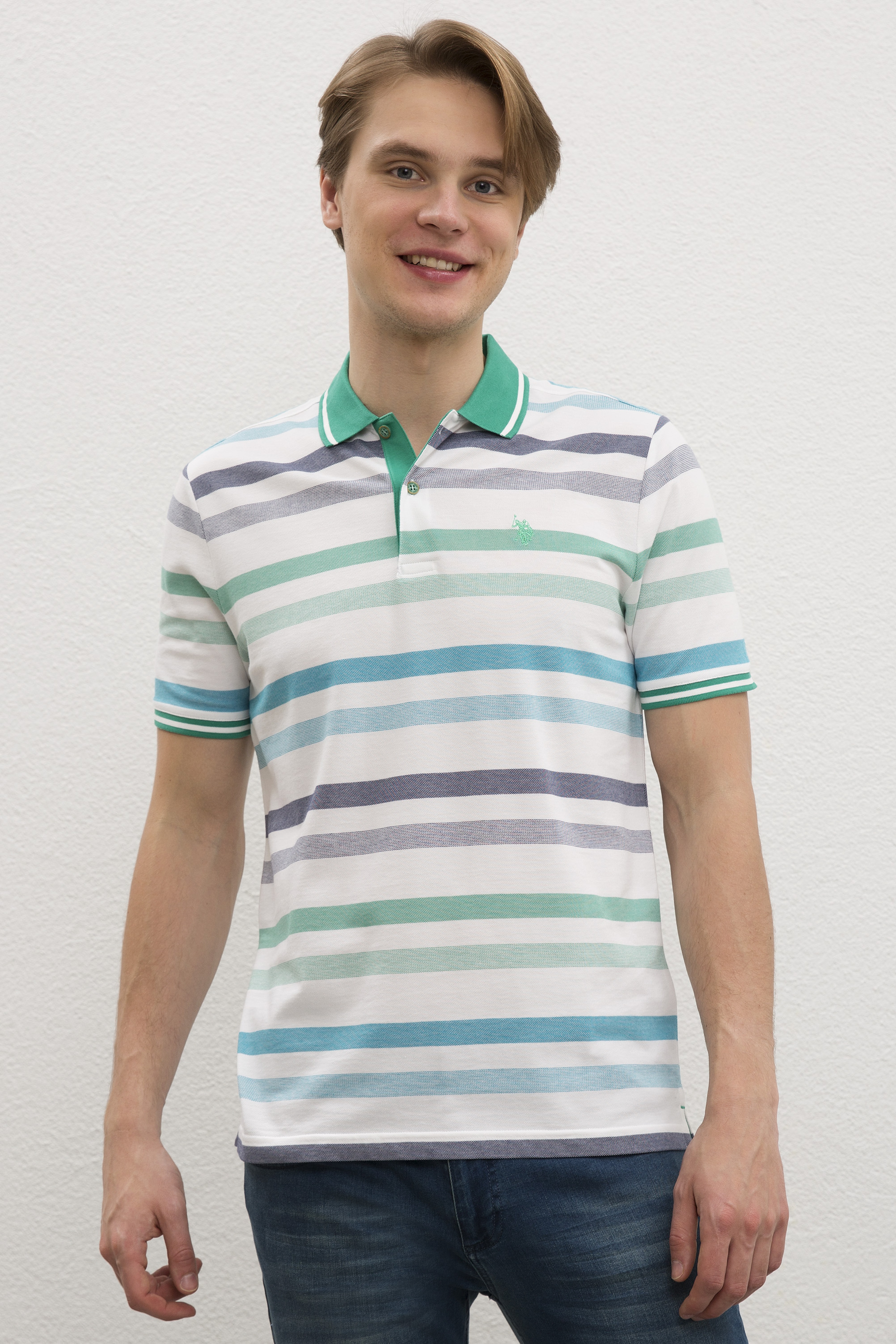 Erkek Mint Yeşili Polo Yaka T-Shirt - Image 1