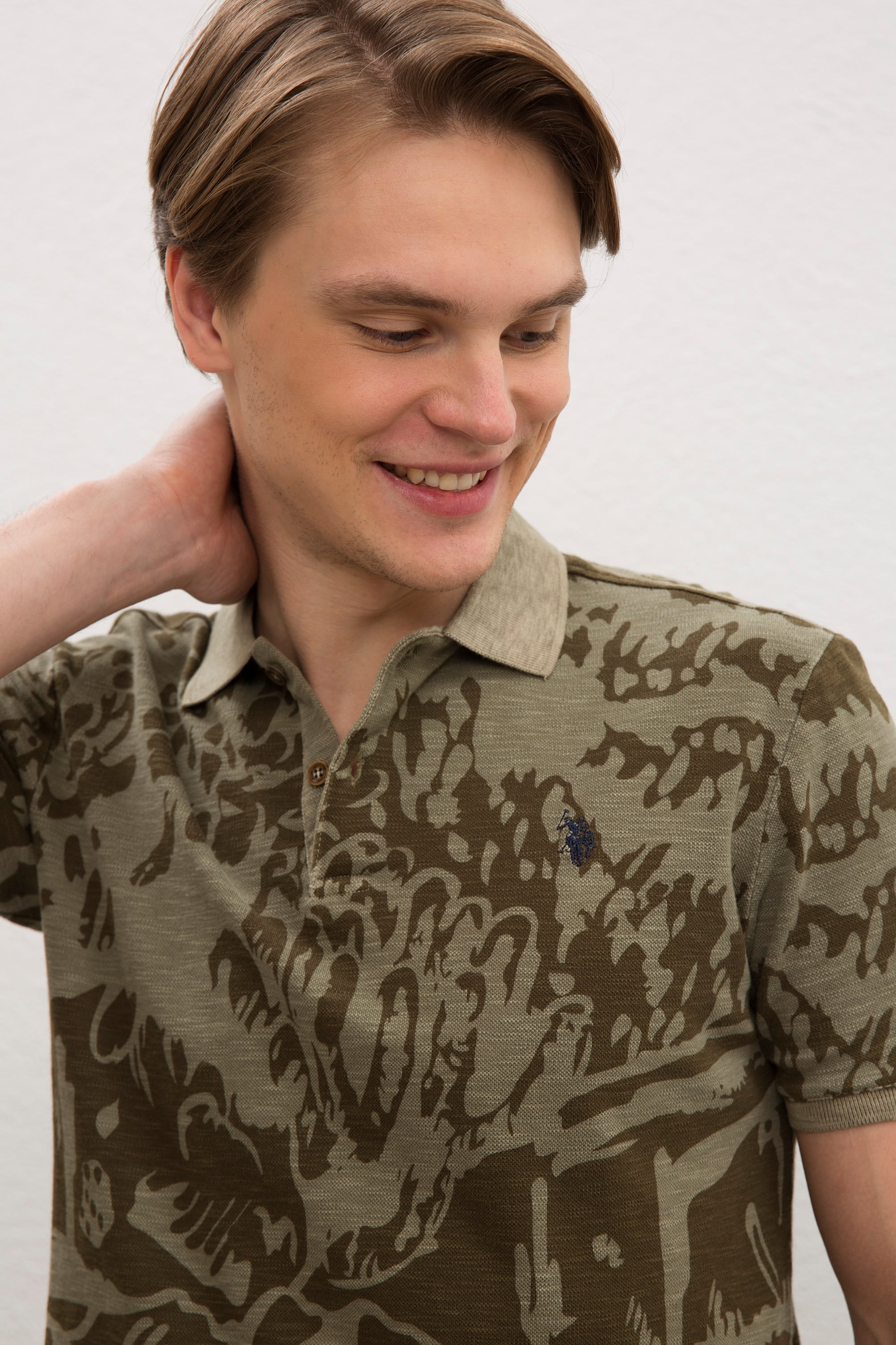 Erkek Koyu Haki Polo Yaka T-Shirt - Image 2