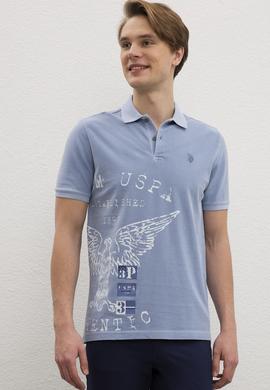 Erkek İndigo Polo Yaka T-Shirt - 50219189035