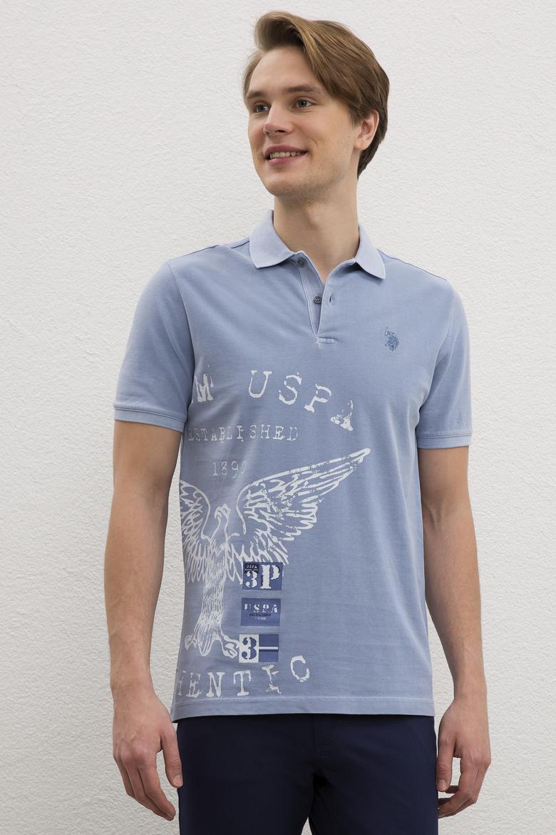 Erkek İndigo Polo Yaka T-Shirt - 50219189035