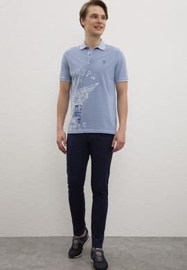 Erkek İndigo Polo Yaka T-Shirt - 50219189035