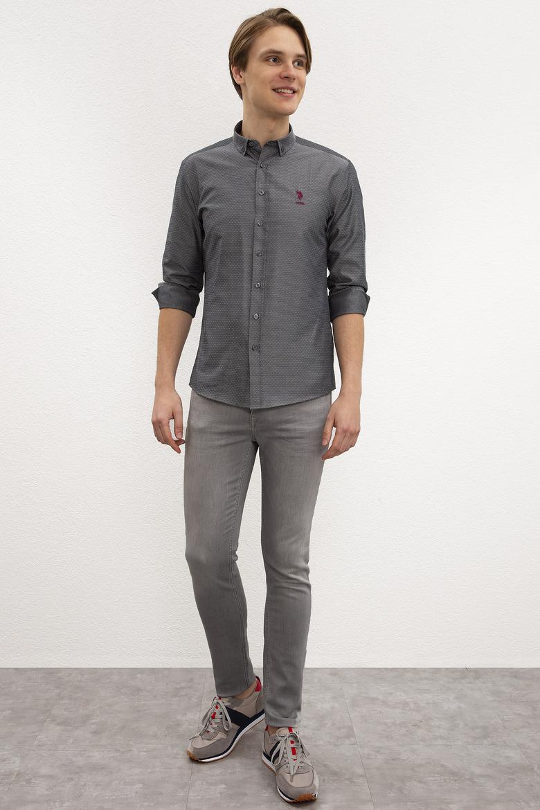 Erkek Gri Gömlek Uzunkol - 50214171001