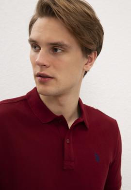Erkek Bordo Polo Yaka T-Shirt Basic - 50217612090