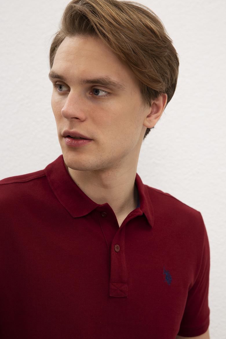 Erkek Bordo Polo Yaka T-Shirt Basic - 50217612090