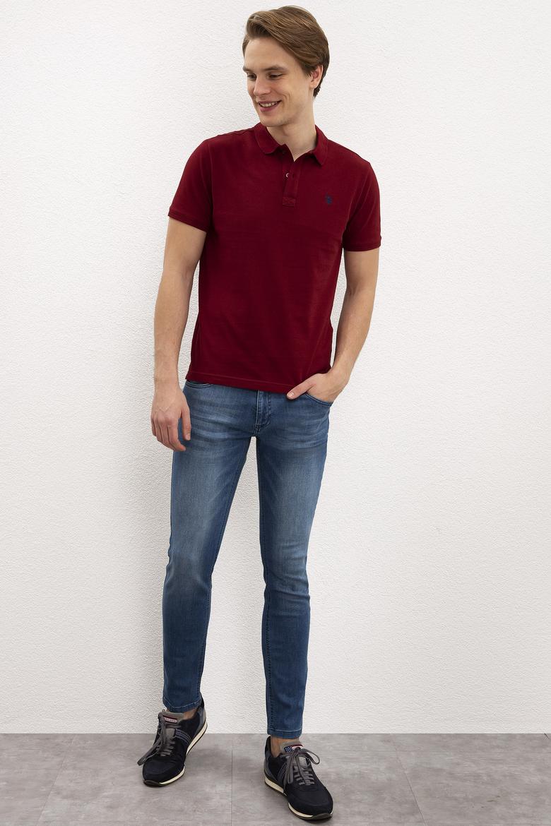 Erkek Bordo Polo Yaka T-Shirt Basic - 50217612090