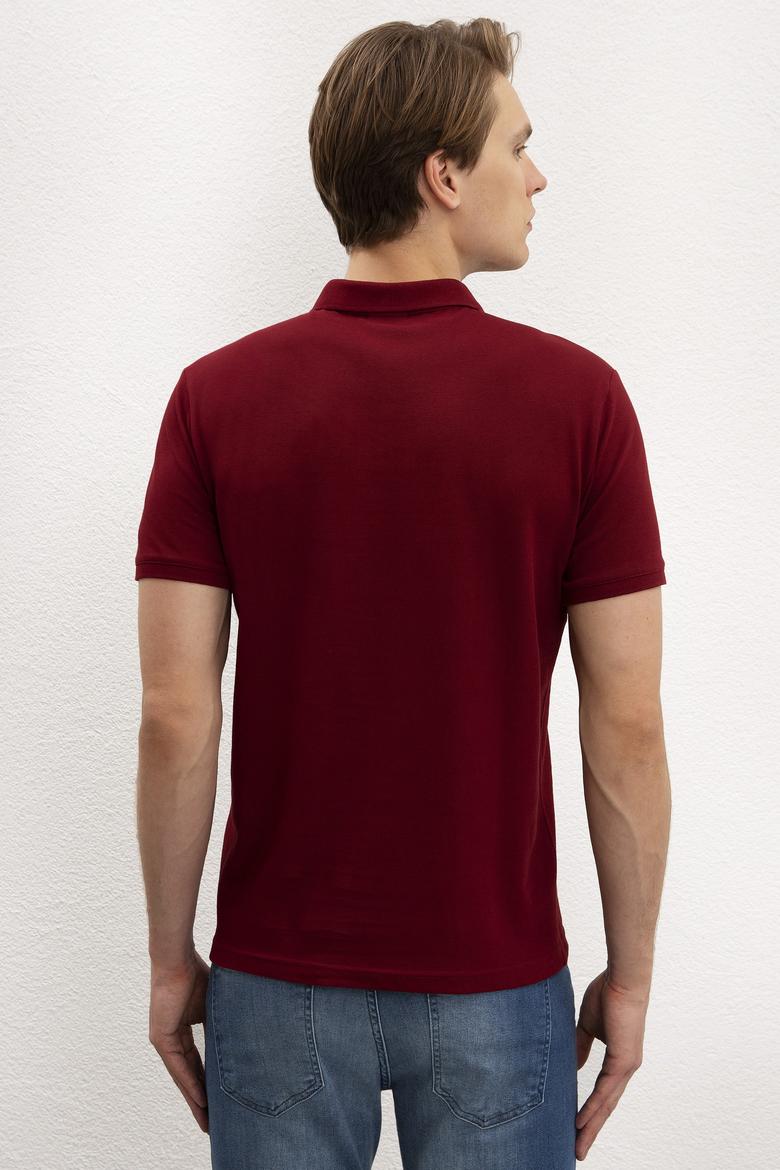 Erkek Bordo Polo Yaka T-Shirt Basic - 50217612090
