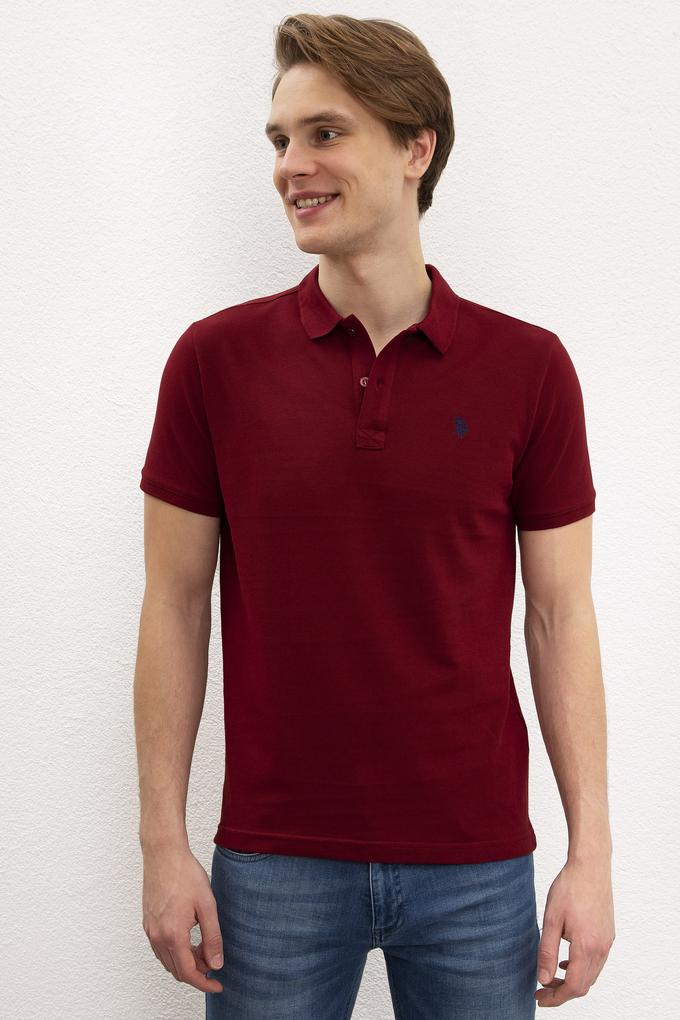 Erkek Bordo Polo Yaka T-Shirt Basic