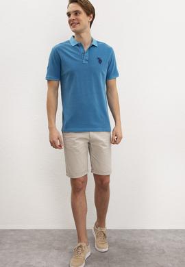 Erkek İndigo Polo Yaka T-Shirt Basic - 50199786042