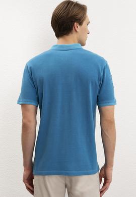 Erkek İndigo Polo Yaka T-Shirt Basic - 50199786042
