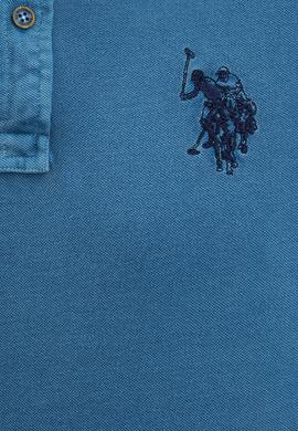 Erkek İndigo Polo Yaka T-Shirt Basic - 50199786042