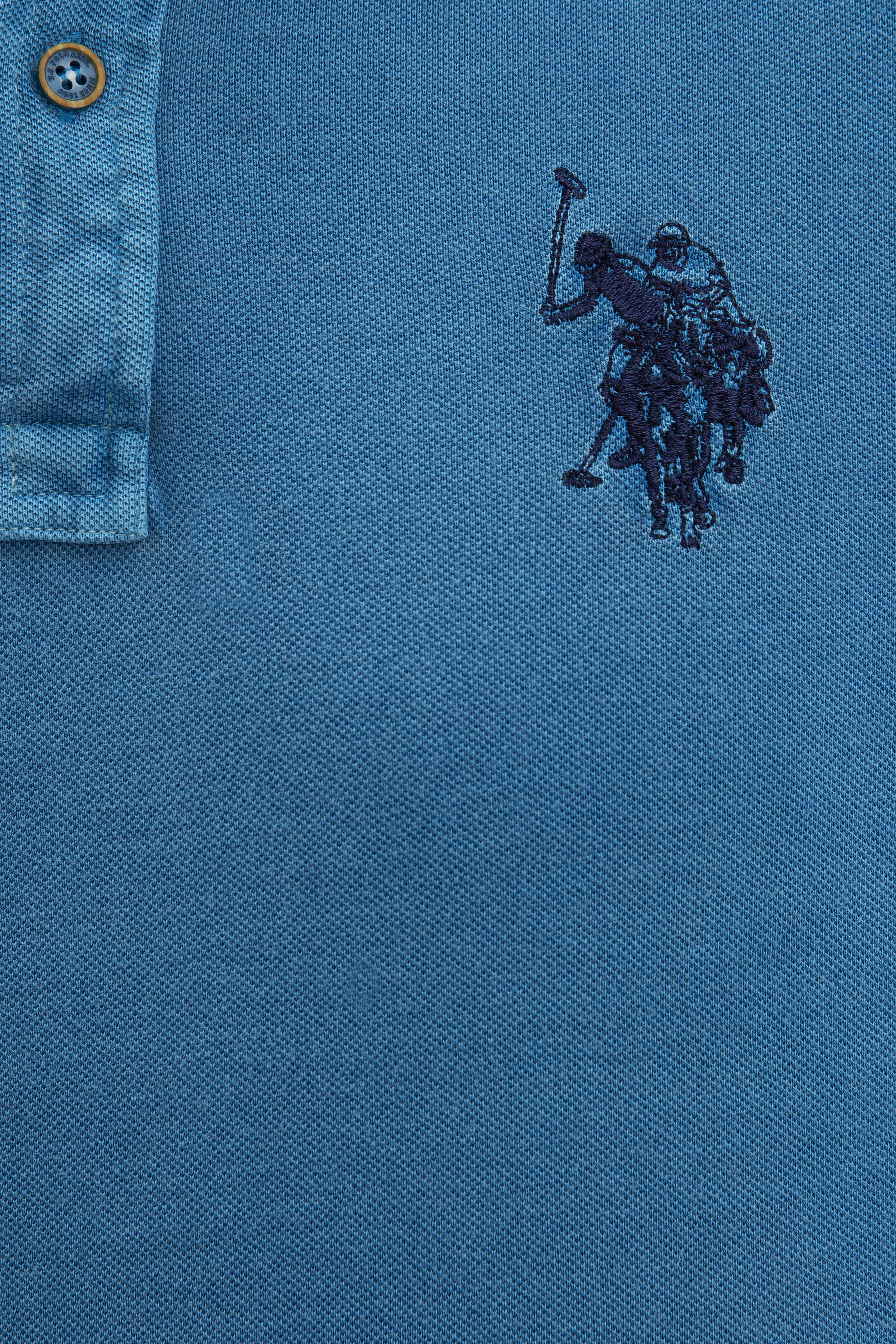 Erkek İndigo Polo Yaka T-Shirt Basic