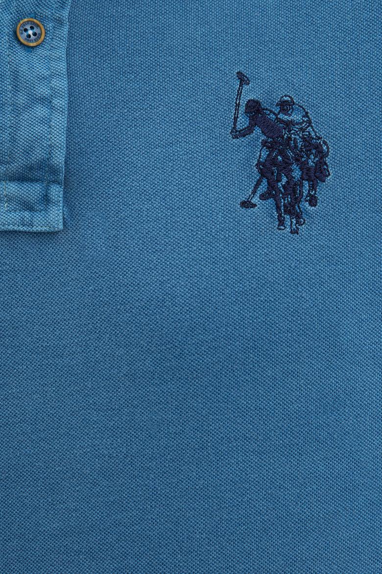 Erkek İndigo Polo Yaka T-Shirt Basic - 50199786042