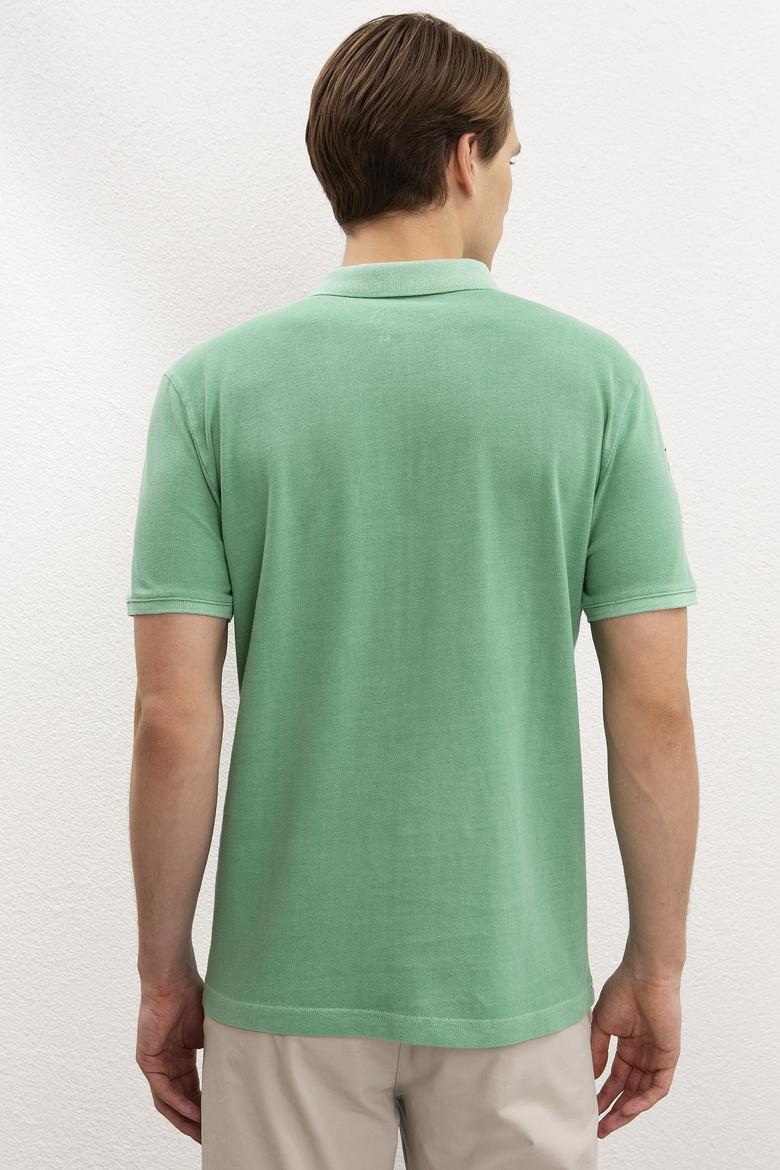 Erkek Elma Yeşili Polo Yaka T-Shirt Basic - 50199786071