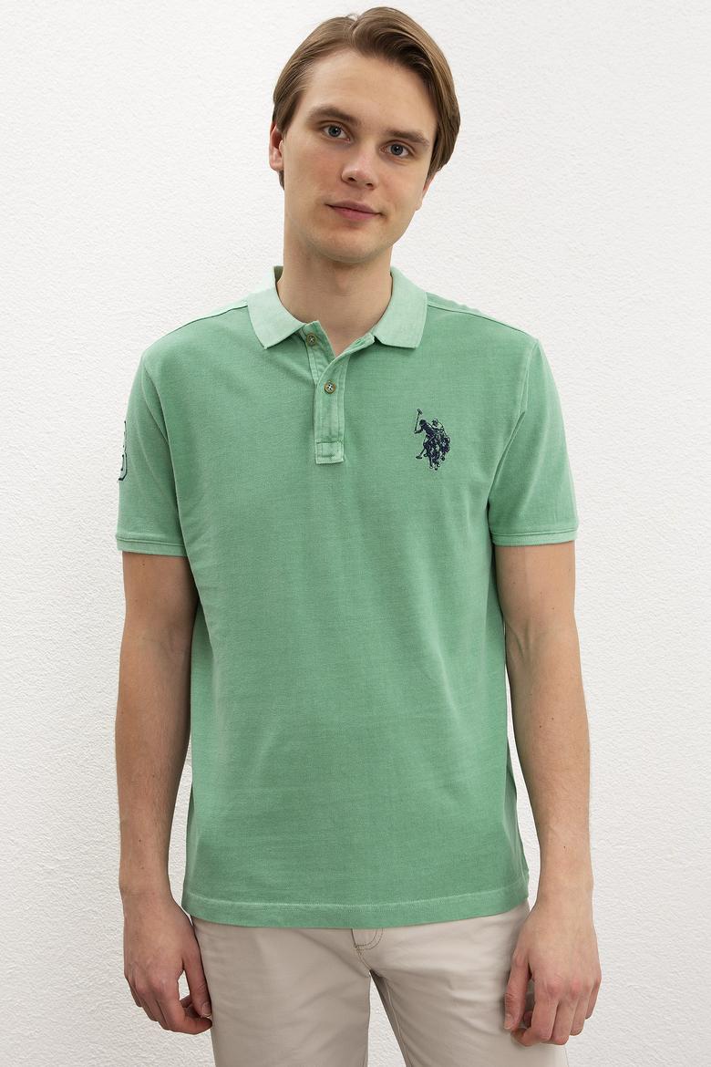 Erkek Elma Yeşili Polo Yaka T-Shirt Basic