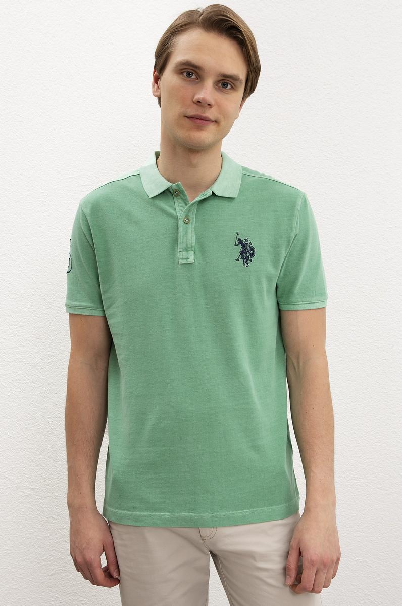 Erkek Elma Yeşili Polo Yaka T-Shirt Basic