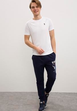 Erkek Beyaz Bisiklet Yaka T-Shirt - 50200278007