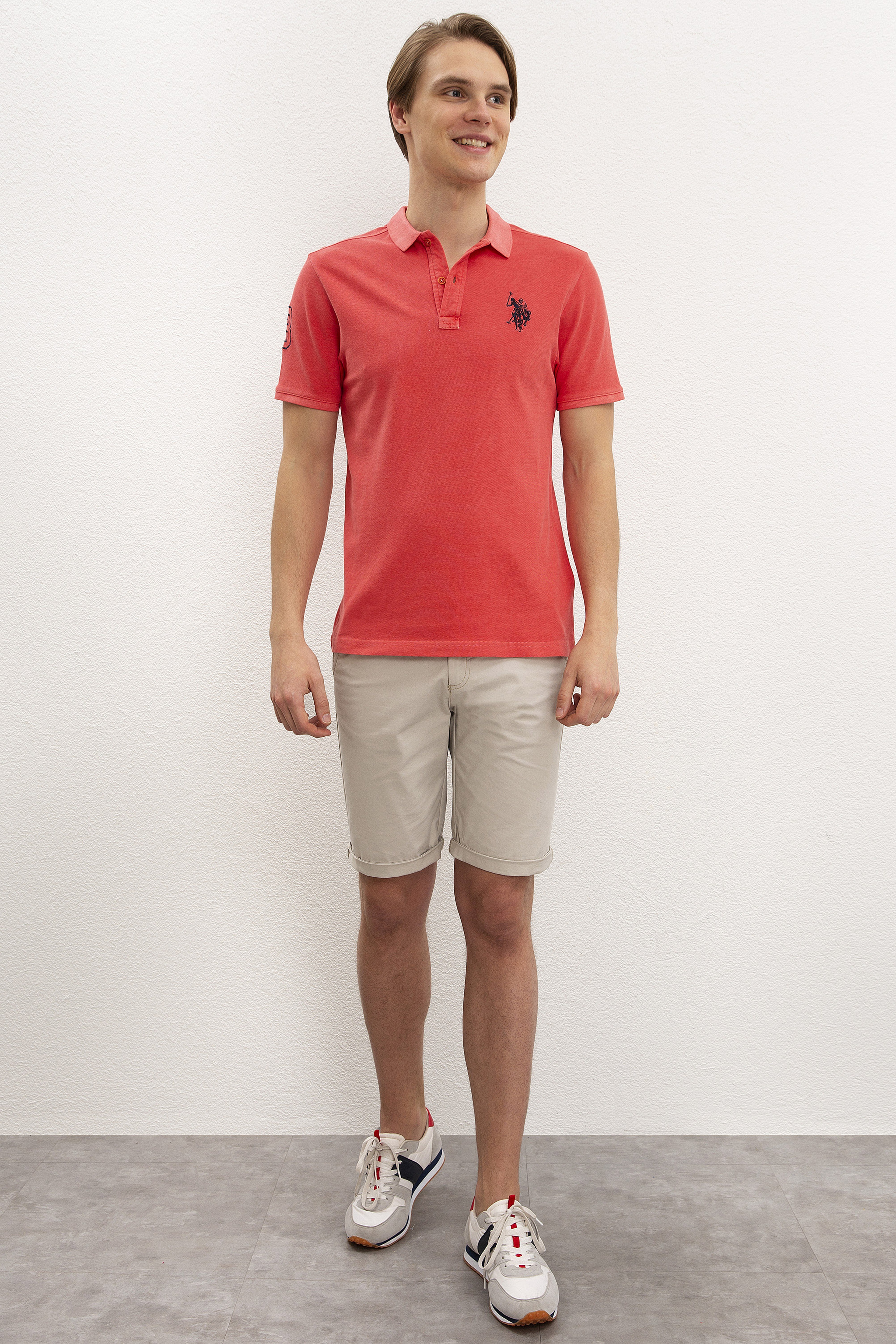 Erkek Nar Çiçeği Polo Yaka T-Shirt Basic