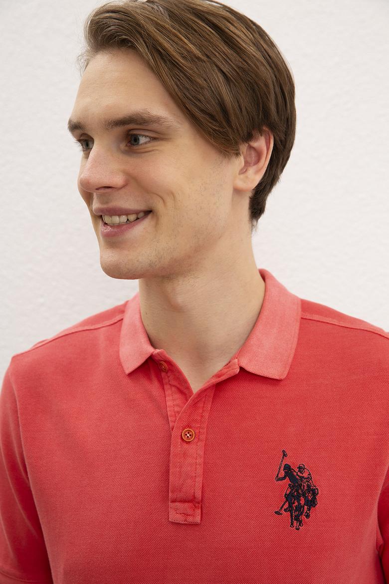 Erkek Nar Çiçeği Polo Yaka T-Shirt Basic - 50199786082