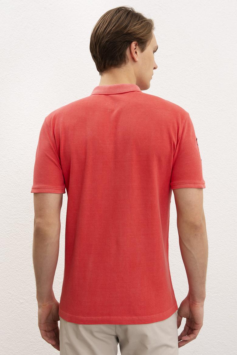 Erkek Nar Çiçeği Polo Yaka T-Shirt Basic - 50199786082