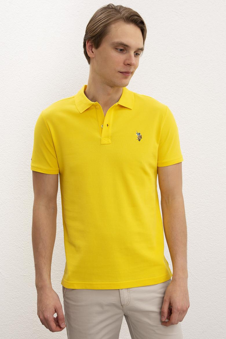 Erkek Sarı  Polo Yaka T-Shirt Basic