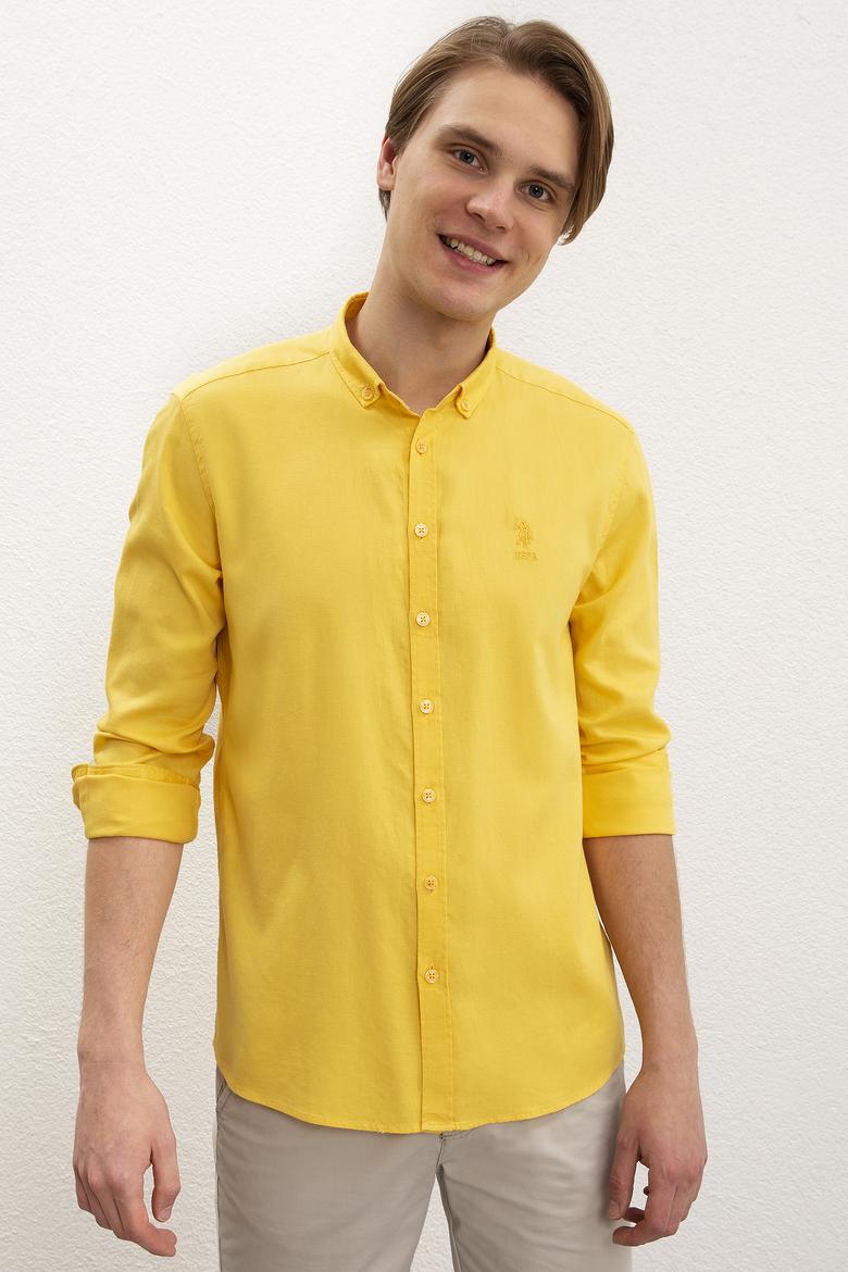 Erkek Sarı Gömlek Uzunkol