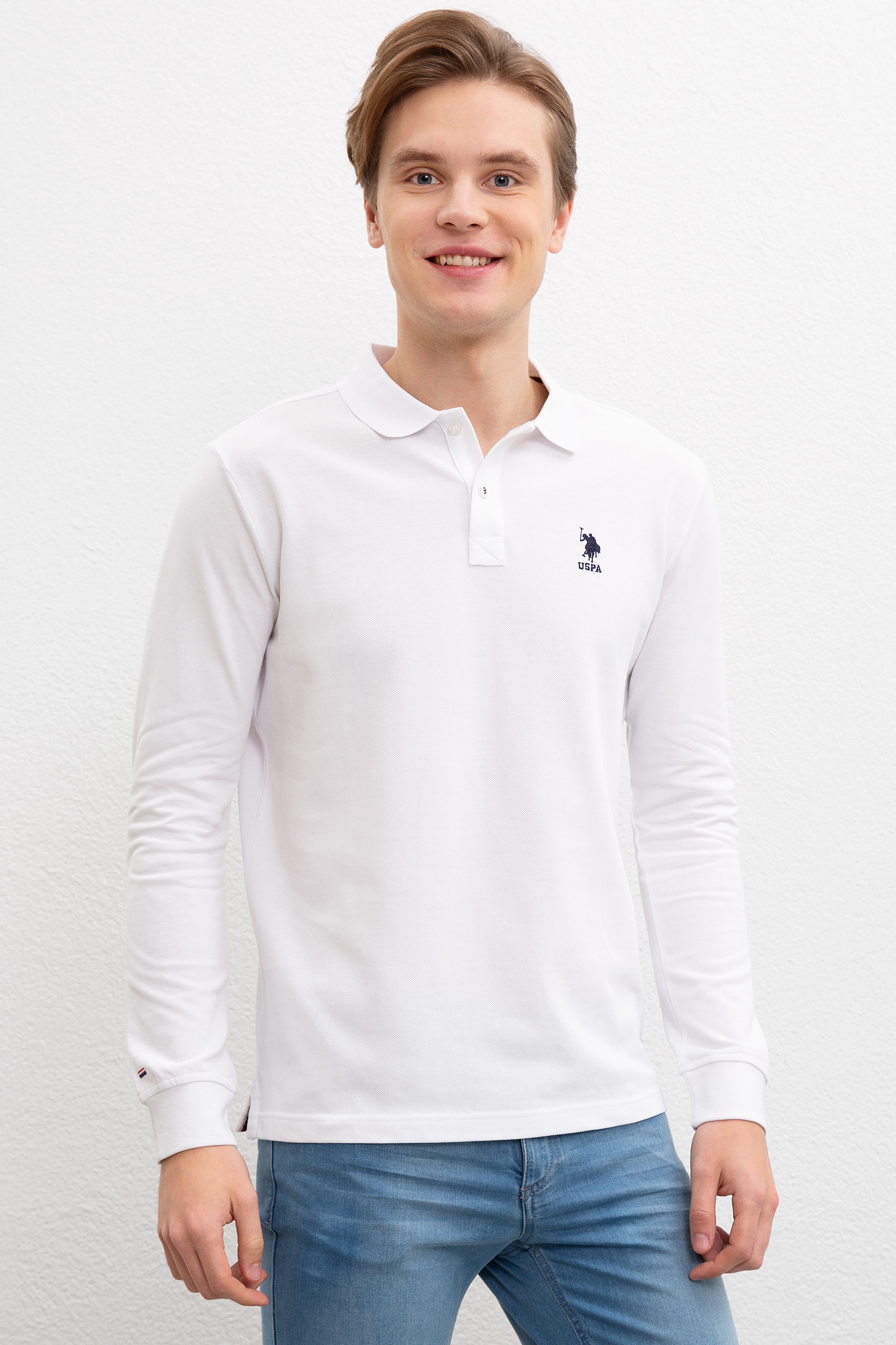 Erkek Beyaz Basic Sweatshirt - Image 2