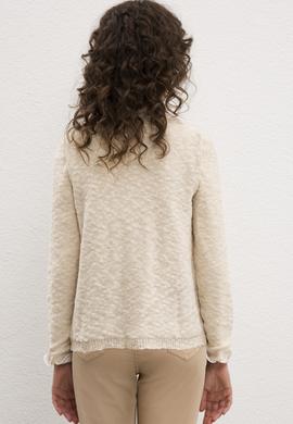 Kadın Beyaz Triko Hırka - 50199340002