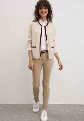 Kadın Beyaz Triko Hırka - 50199340002